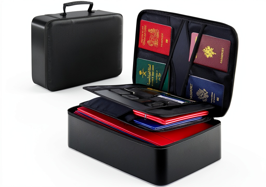Installing Hangzhou Muqin Fireproof Document Organizer Lock Safe on a wooden desk