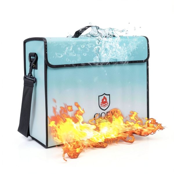 Cioey Fireproof Document Bag Silver Thermal Insulated Water-2