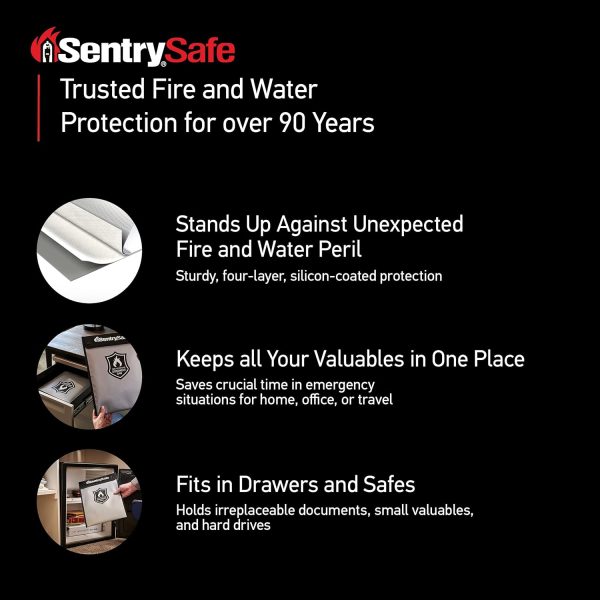 SentrySafe Fire Resistant Document Bag Fireproof Water-4