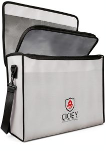 Cioey Fireproof Document Bag Silver Thermal Insulated Water-0