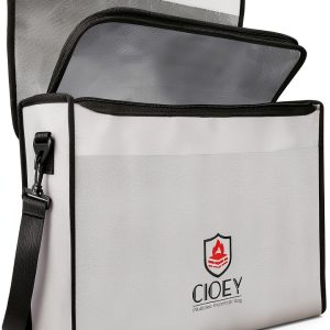 Cioey Fireproof Document Bag Silver Thermal Insulated Water-0
