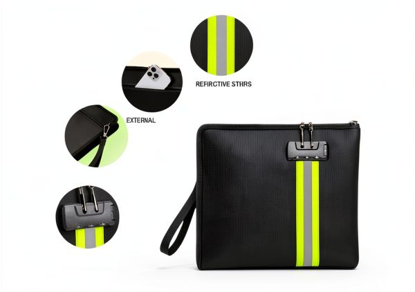 Ninitch Fireproof Document Bag Aluminum Waterproof Lock-3