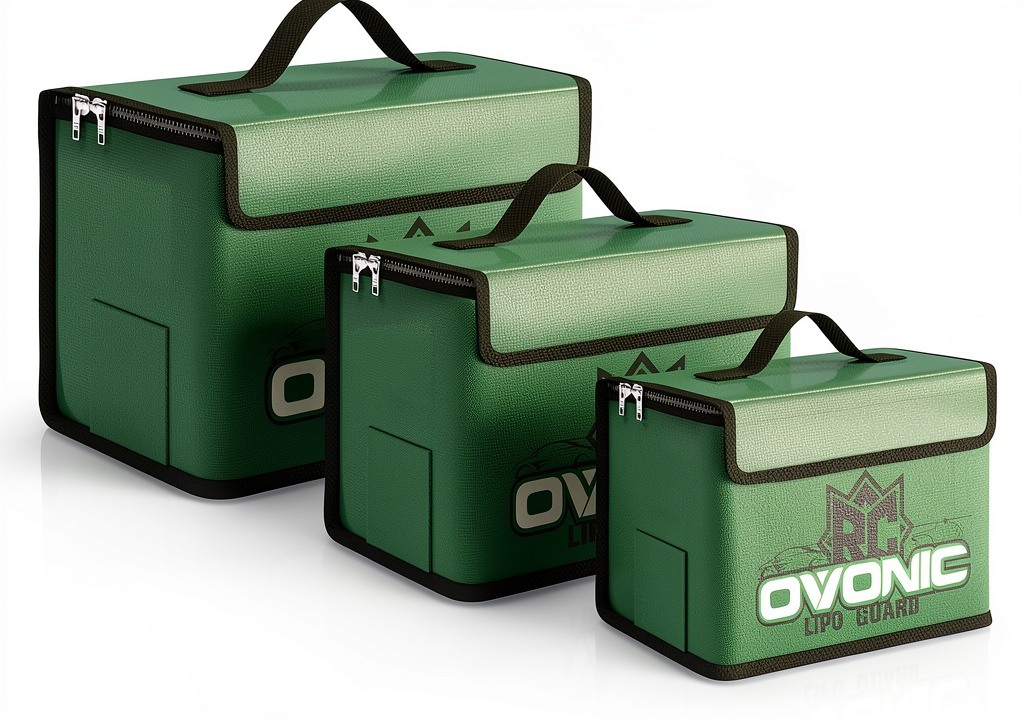 Installing OVONIC LiPo Safe Bag Fireproof Storage for RC Batteries on a wooden desk