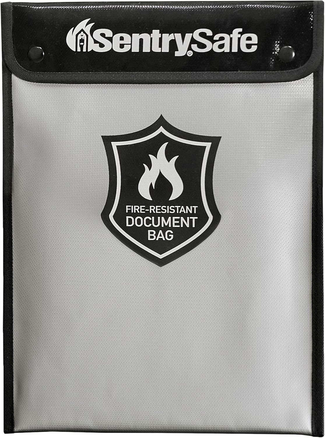 SentrySafe fireproof document bag showing interior and exterior layers