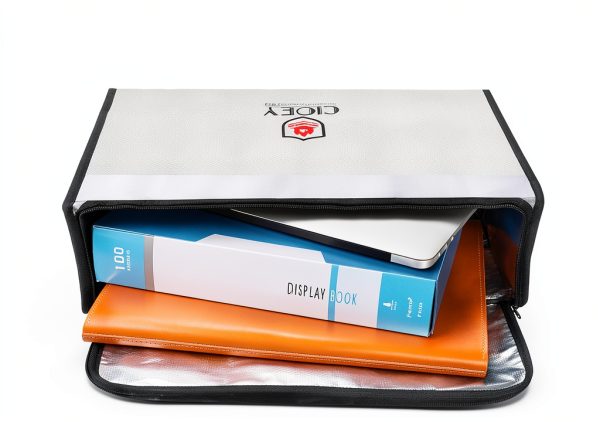 Cioey Fireproof Document Bag Silver Thermal Insulated Water-3
