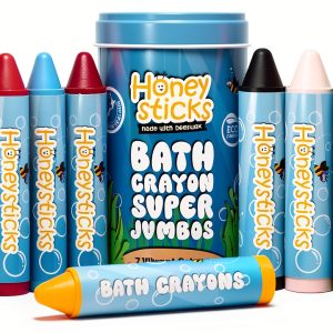 Bath Crayons Honeysticks Pure Beeswax Large Jumbo Multicolor Pack of 7-0