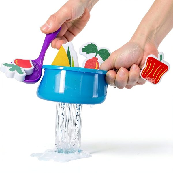 Tub Soup Bath Toy Set by Tub Works 13-Piece Foam Veggie Cooking Set-2