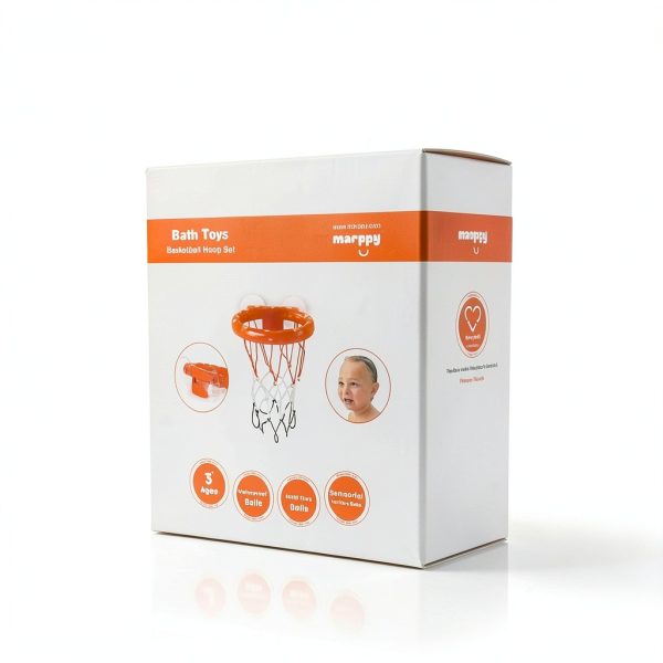 MARPPY Bath Basketball Hoop Set for Toddlers with Suction Cups and 3-8