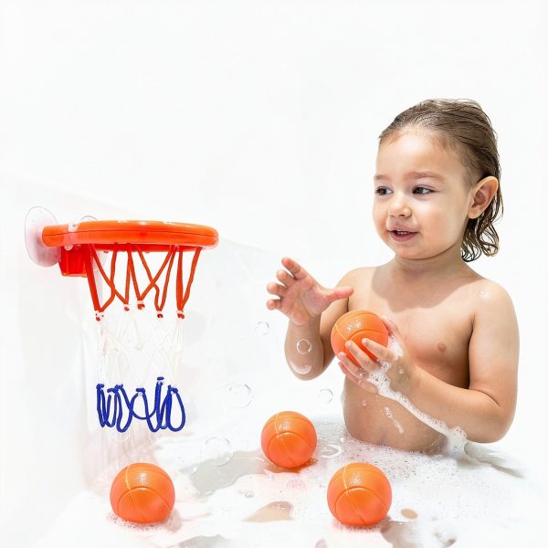 MARPPY Bath Basketball Hoop Set for Toddlers with Suction Cups and 3-3