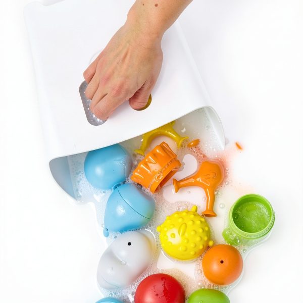Ubbi Bath Toy Drying Bin Gray Fast Dry Large Capacity Freestanding-5