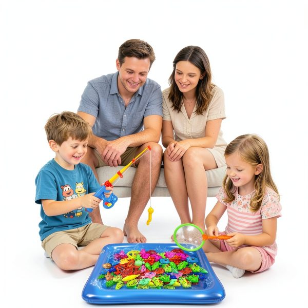CozyBomB Bath Toy Fishing Game 42 Fish Set with Rods and Pool-3