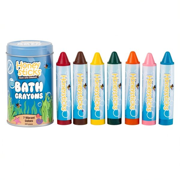 Bath Crayons Honeysticks Pure Beeswax Large Jumbo Multicolor Pack of 7-3