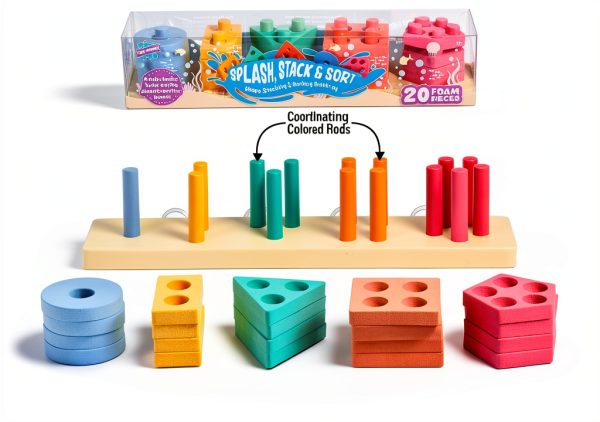 Bath Toy Shape Sorter 20-Piece Foam Set by Tub Works-4