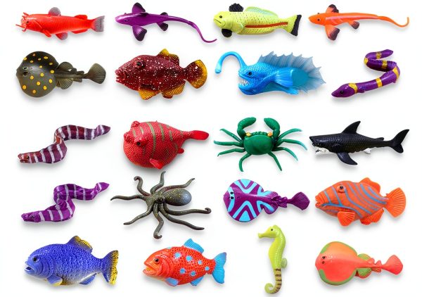 Staroud 13-Pack Sea Creature Bath Toys Glow in Dark for Kids-4