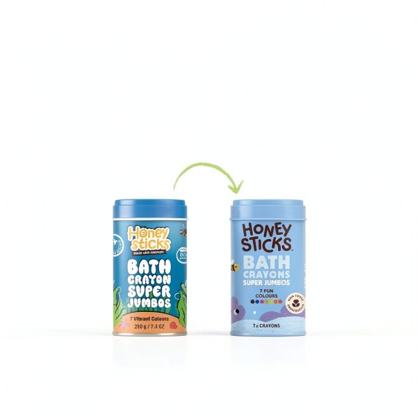 Bath Crayons Honeysticks Pure Beeswax Large Jumbo Multicolor Pack of 7-4
