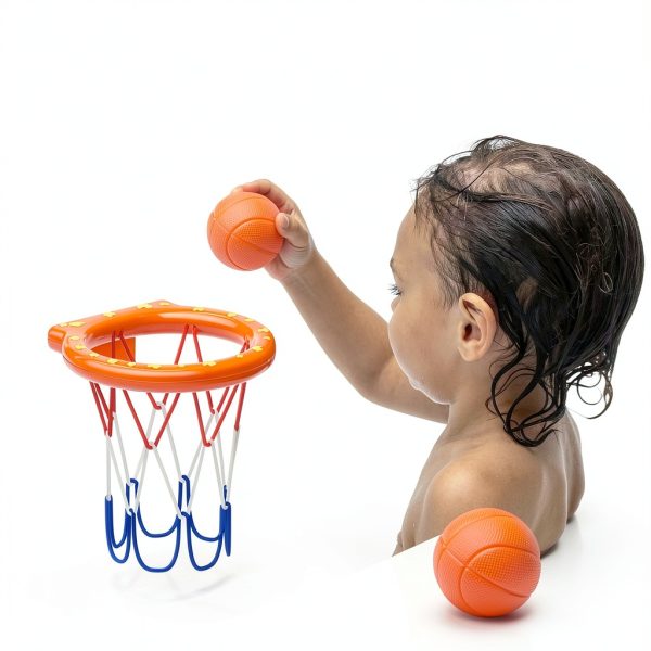 MARPPY Bath Basketball Hoop Set for Toddlers with Suction Cups and 3-5