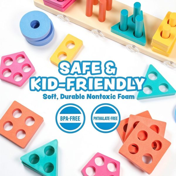 Bath Toy Shape Sorter 20-Piece Foam Set by Tub Works-5
