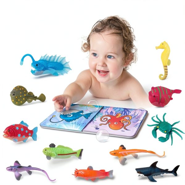 Staroud 13-Pack Sea Creature Bath Toys Glow in Dark for Kids-3