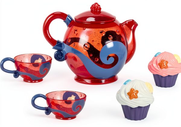 Munchkin Bath Toy 5-Piece Toddler Teapot Set with Cups & Cupcakes-0