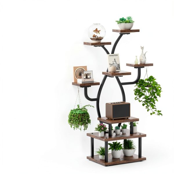 Plant Stand Indoor with Grow Light, 8 Tiered 48" Small Plant Shelf, Corner Plant Stand Stand for Indoor Plants Multiple, Metal Humen-Shaped Plant Flower Holder, for Living Room, Patio, Balcony-3