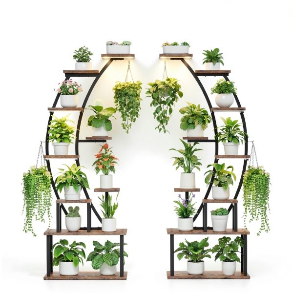 Plant Stand Indoor with Grow Lights BACEKOLL 9‑Tier Shelf 64" Tall-1