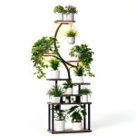 Plant Stand Indoor Tovve 8‑Tier 66" S‑Shaped Stand with Grow Light-0