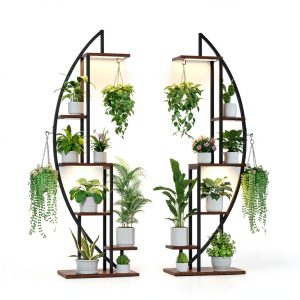 Plant Stand Indoor with Grow Lights 6‑Tier 63" Metal Shelf for Home-0