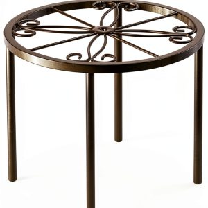 Plant Stand Metal Anti‑Rust Round Stand – Brown PS‑US‑26-0