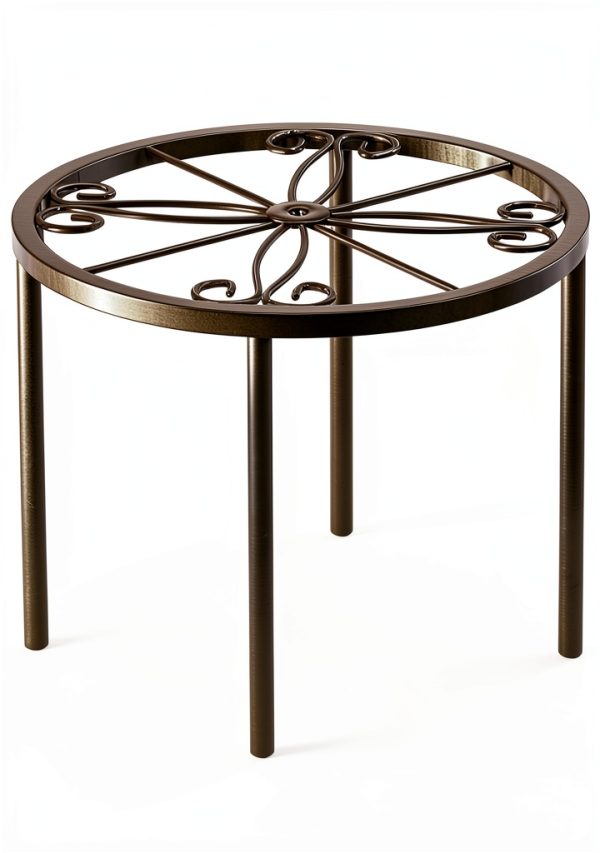Plant Stand Metal Anti‑Rust Round Stand – Brown PS‑US‑26-0