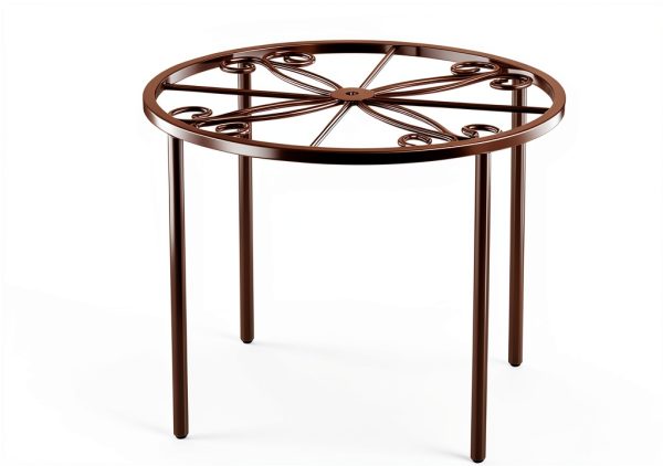 Plant Stand Metal Anti‑Rust Round Stand – Brown PS‑US‑26-1