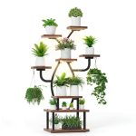 Plant Stand Indoor with Grow Light, 8 Tiered 48" Small Plant Shelf, Corner Plant Stand Stand for Indoor Plants Multiple, Metal Humen-Shaped Plant Flower Holder, for Living Room, Patio, Balcony-0