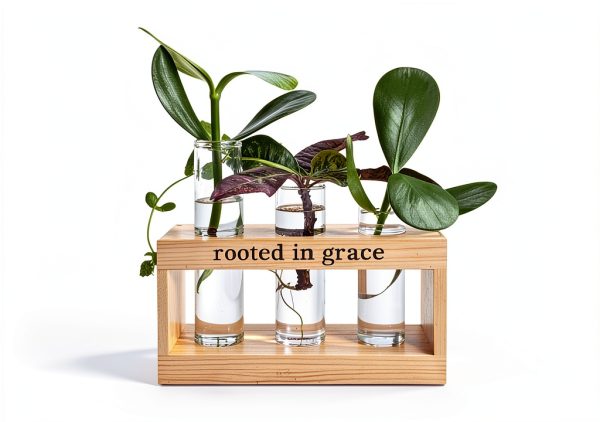 Plant Propagation Station grow 3:seven Rooted in Grace Glass Vases-1