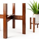 Natural Bamboo Plant Stand Lissomballon H‑Shape 8‑12 Inch-0