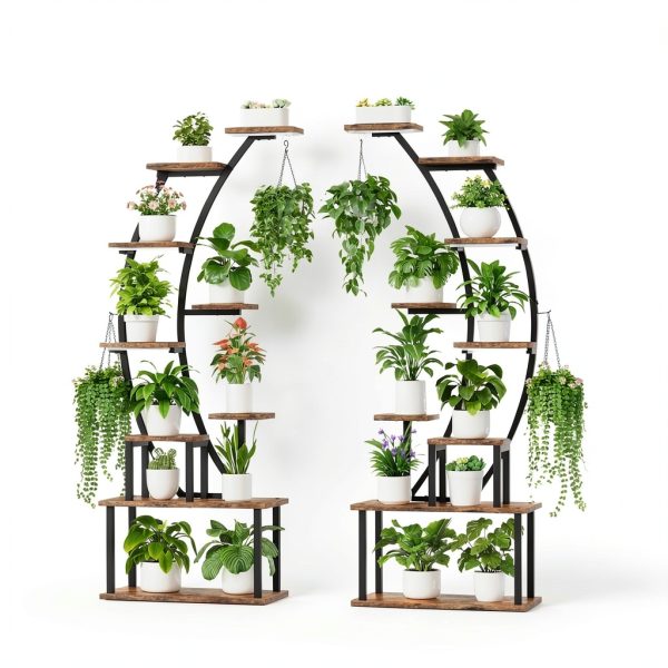 Plant Stand Indoor with Grow Lights BACEKOLL 9‑Tier Shelf 64" Tall-4
