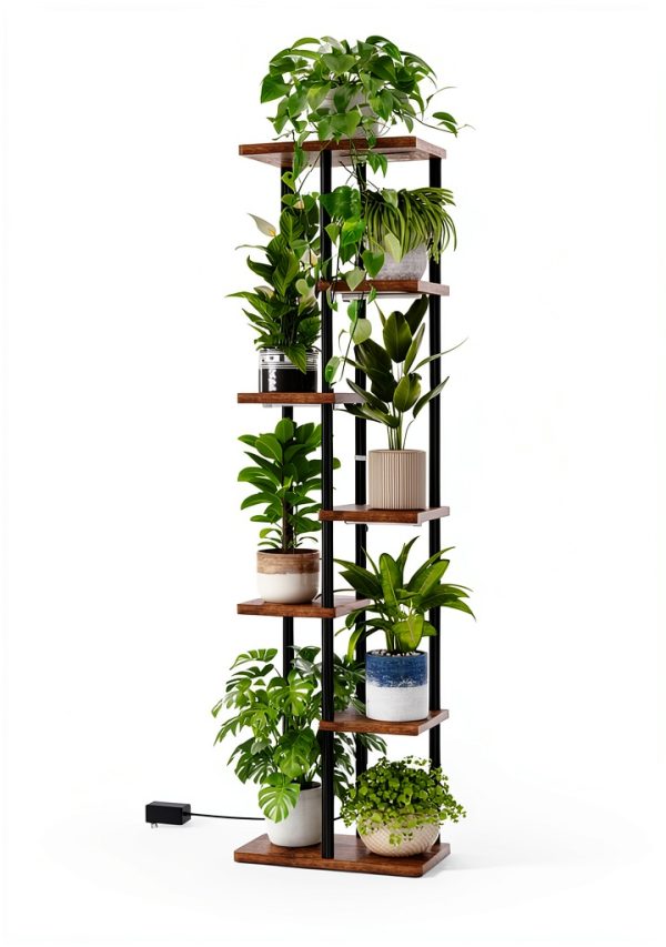 Bamworld 7-Tier Plant Stand with Grow Light for Indoor Plants-2