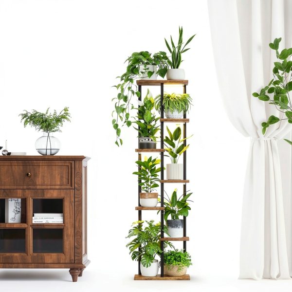 Bamworld 7-Tier Plant Stand with Grow Light for Indoor Plants-4