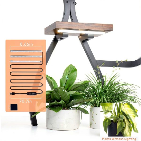 Plant Stand Indoor with Grow Light, 8 Tiered 48" Small Plant Shelf, Corner Plant Stand Stand for Indoor Plants Multiple, Metal Humen-Shaped Plant Flower Holder, for Living Room, Patio, Balcony-2