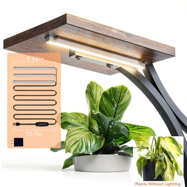 Plant Stand Indoor Tovve 8‑Tier 66" S‑Shaped Stand with Grow Light-2