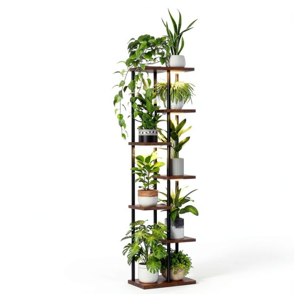 Bamworld 7-Tier Plant Stand with Grow Light for Indoor Plants-3