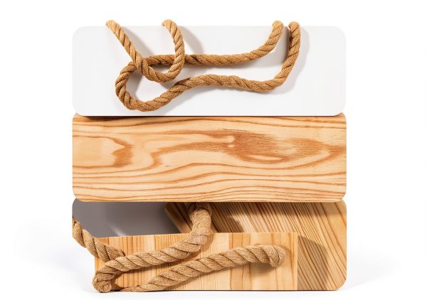 Bamworld Hanging Shelves Plant Hanger 5 Tier Boho Wood Wall Shelf-3