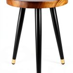 Mid Century Walnut Wood Plant Stand, Heavy Duty Metal Base, 12x17-0